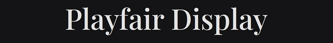 Playfair Display Logo Fonts